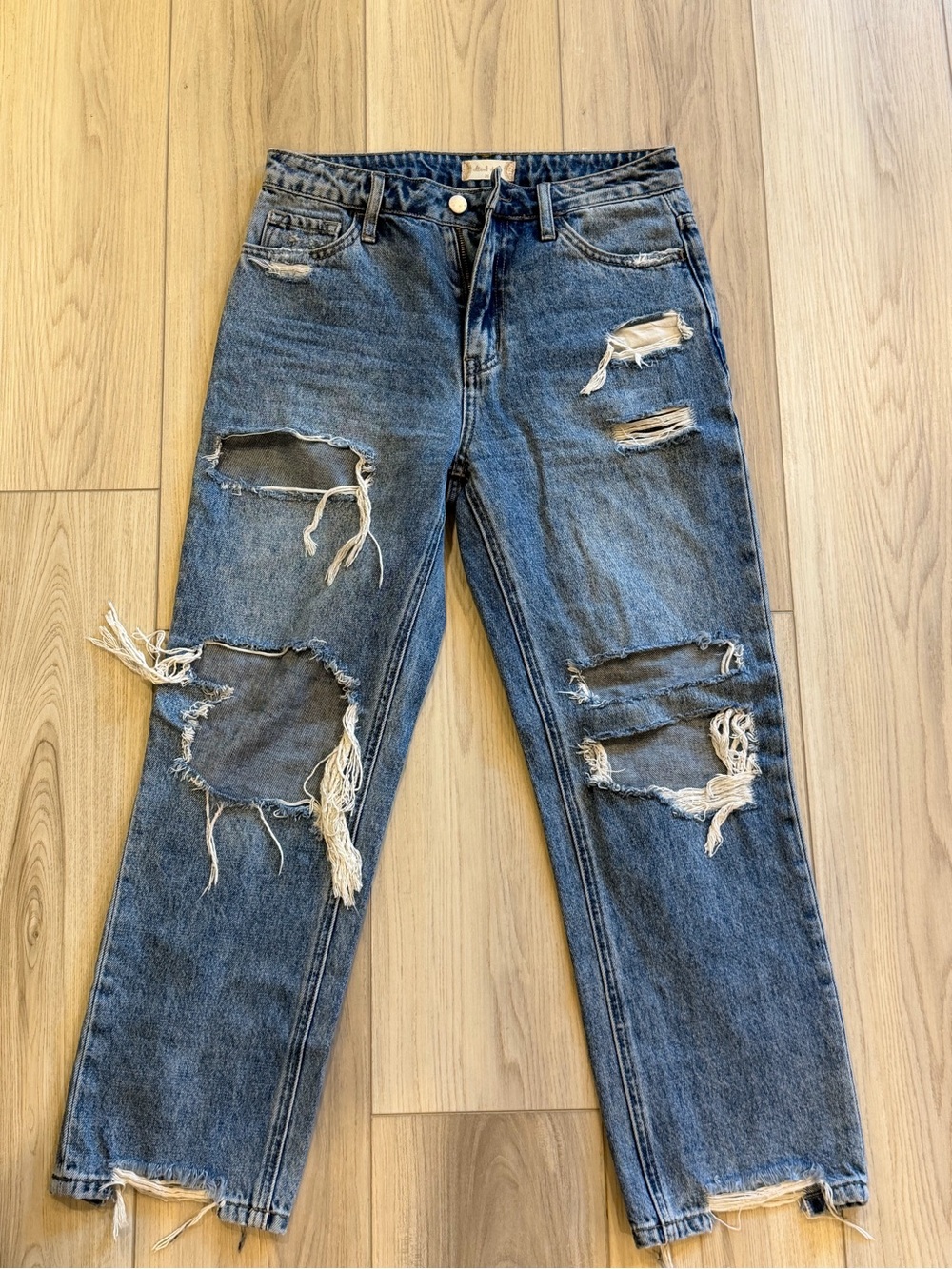 Altar'd State Blue Distressed High-Rise Jeans